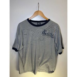 Y2K Gotcha graphic ringer tee